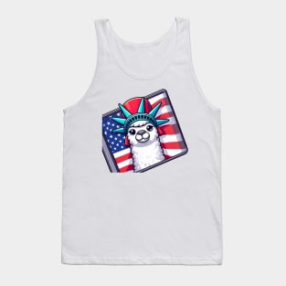 A Whimsical Tribute to American Culture in Cartoon Style Tank Top